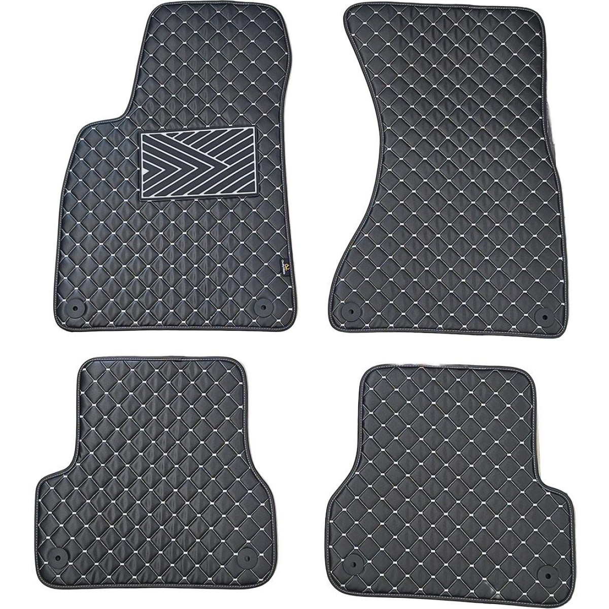 Eco leather mats QuiltyMats AUDI A6 2011-2018 (C7) (Black / gray stitching)