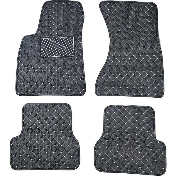 Eco leather mats QuiltyMats AUDI A6 2011-2018 (C7) (Black / gray stitching)
