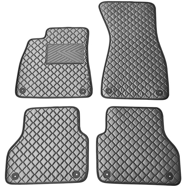 Eco leather mats QuiltyMats AUDI A6 2018-2025 (C8) (Grey / gray stitching)