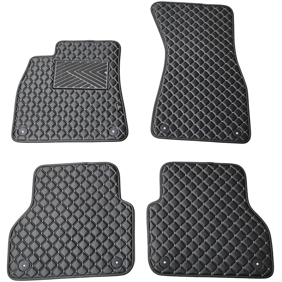 Eco leather mats QuiltyMats AUDI A7 2018-2025 (Black / gray stitching)