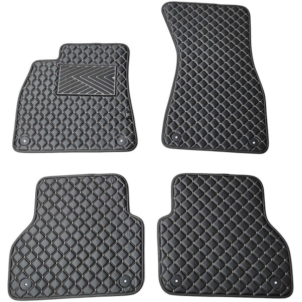 Eco leather mats QuiltyMats AUDI A7 2018-2025 (Black / gray stitching)