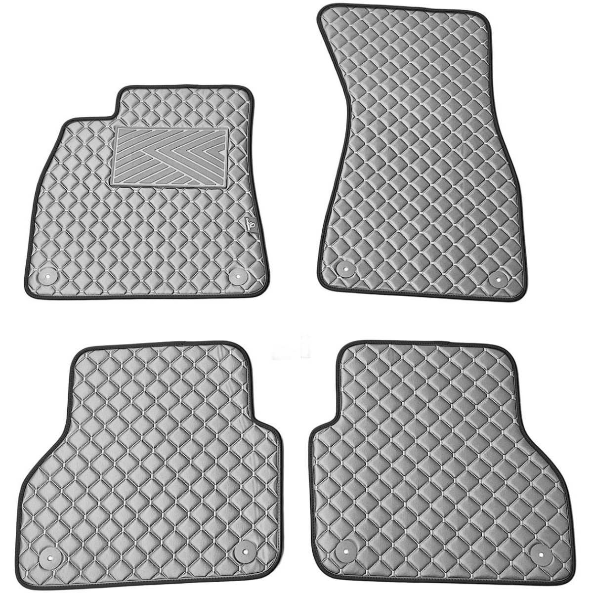 Eco leather mats QuiltyMats AUDI A7 2018-2025 (Grey / gray stitching)