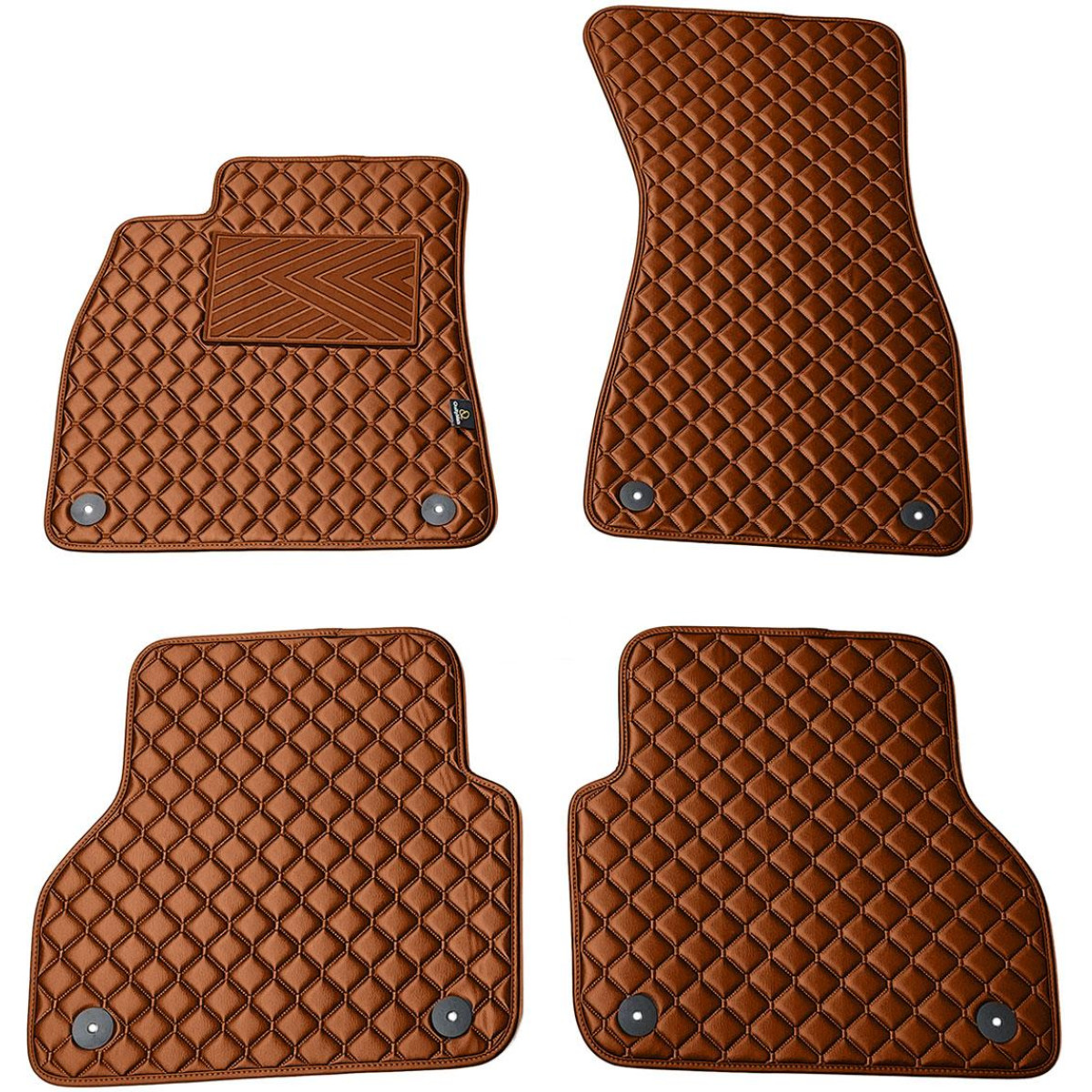 Eco leather mats QuiltyMats AUDI A7 2018-2025 (Brown / brown stitching)