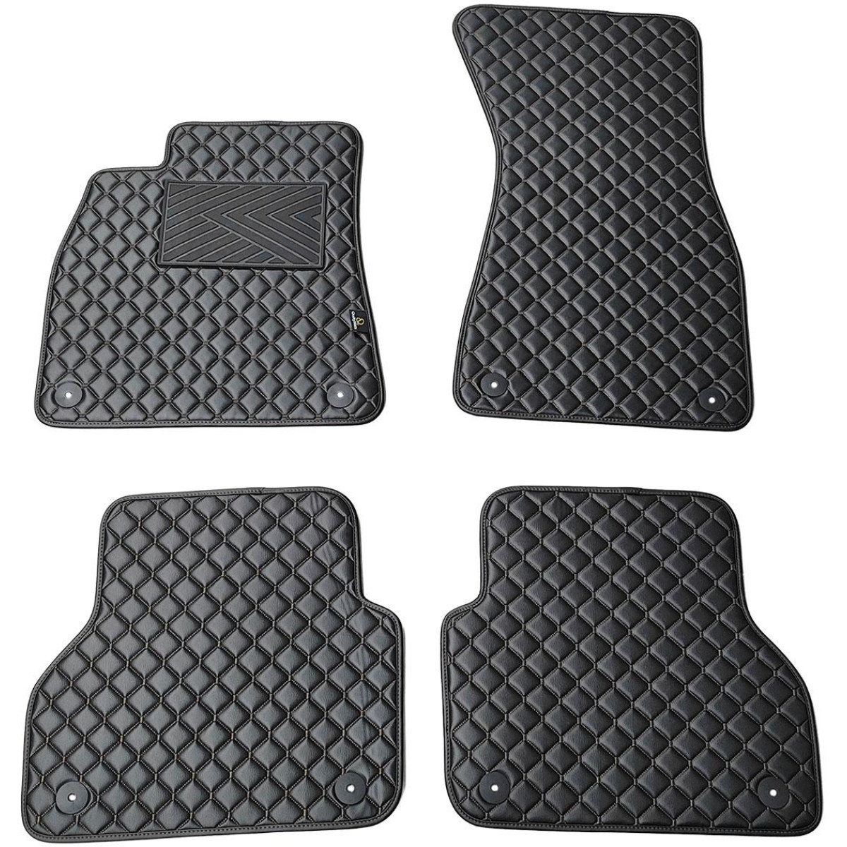 Eco leather mats QuiltyMats AUDI A7 from 2018 (Black / black stitching)