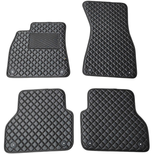 Eco leather mats QuiltyMats AUDI A7 from 2018 (Black / black stitching)