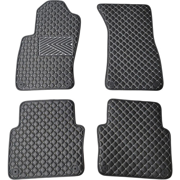 Eco leather mats QuiltyMats AUDI A8 2002-2009 (D3) (Black / gray stitching)