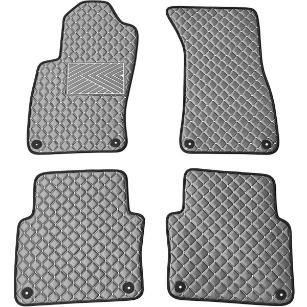Eco leather mats QuiltyMats AUDI A8 2002-2009 (D3) (Grey / gray stitching)