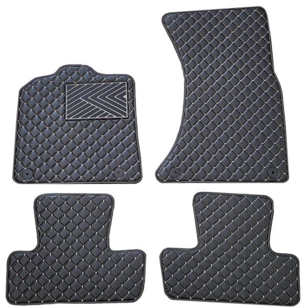 Eco leather mats QuiltyMats AUDI Q5 2008-2016 (Black / gray stitching)