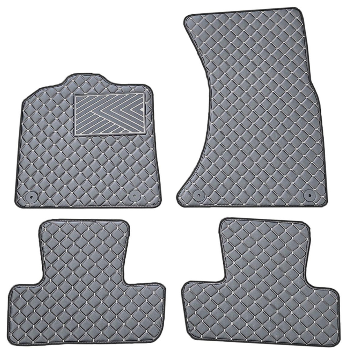 Eco leather mats QuiltyMats AUDI Q5 2008-2016 (Grey / gray stitching)