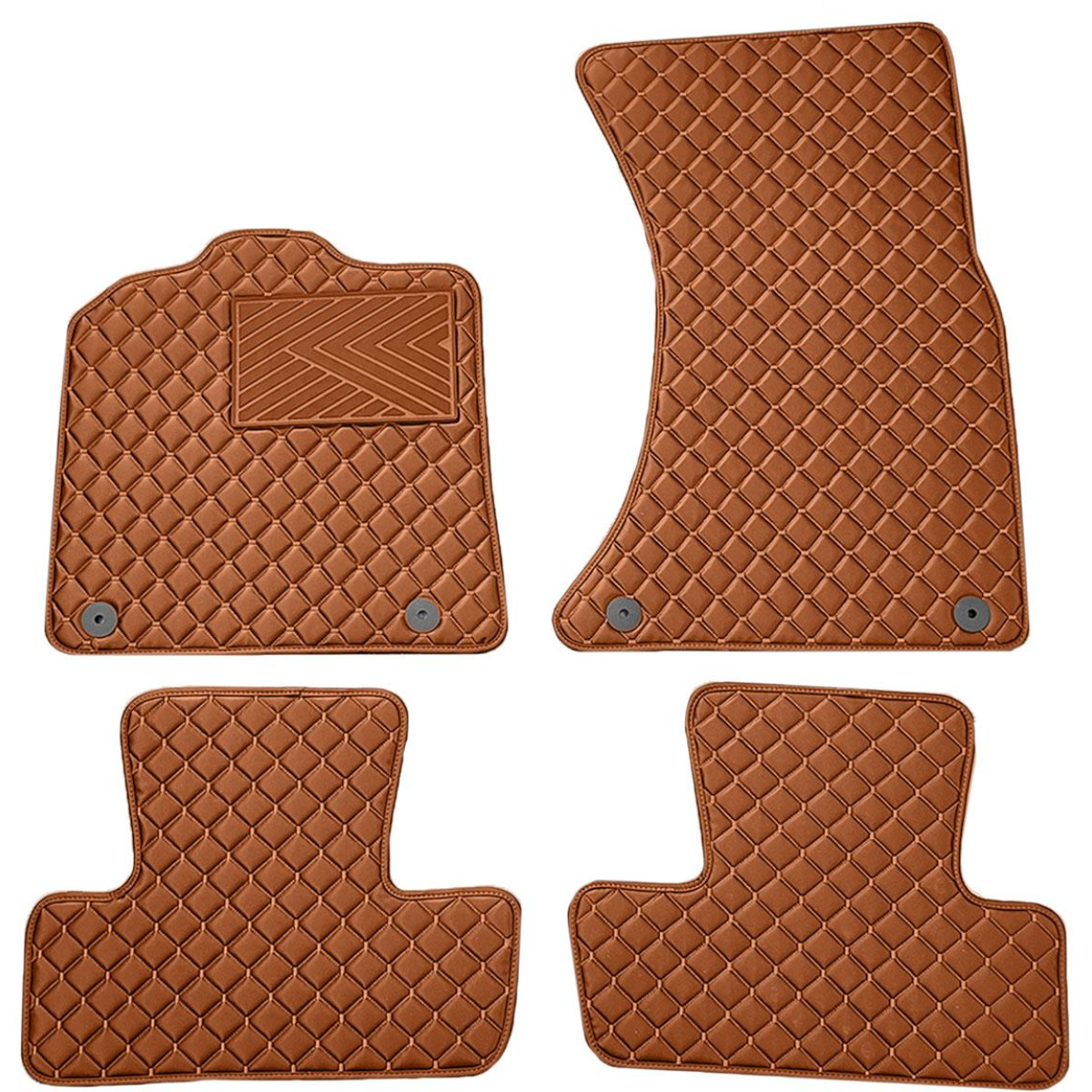 Eco leather mats QuiltyMats AUDI Q5 2008-2016 (Brown / brown stitching)