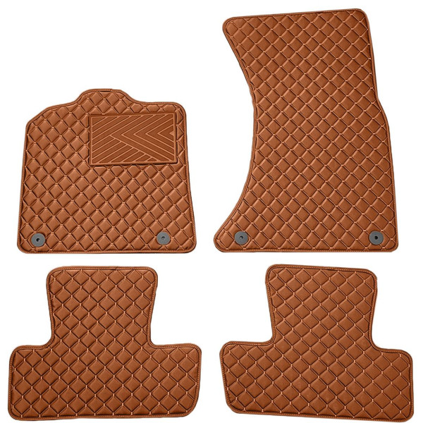 Eco leather mats QuiltyMats AUDI Q5 2008-2016 (Brown / brown stitching)
