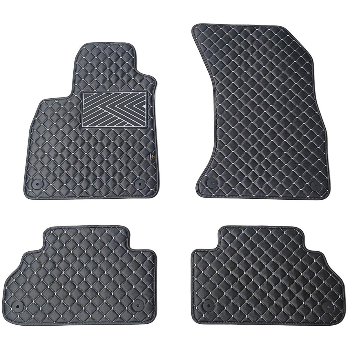 Eco leather mats QuiltyMats AUDI Q5 2017-2025 (Black / gray stitching)