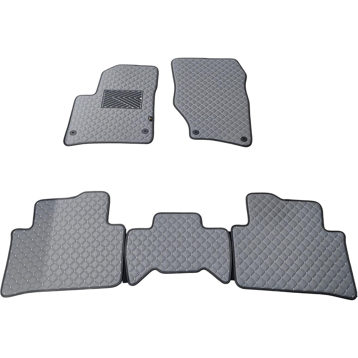 Eco leather mats QuiltyMats AUDI Q7 2005-2015 (Grey / gray stitching)