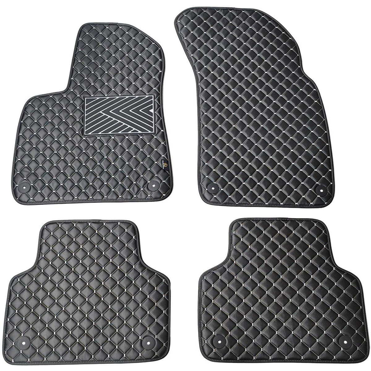 Eco leather mats QuiltyMats AUDI Q7 from 2015 (Black / gray stitching)
