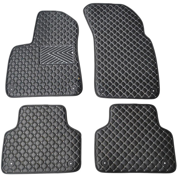 Eco leather mats QuiltyMats AUDI Q7 from 2015 (Black / gray stitching)