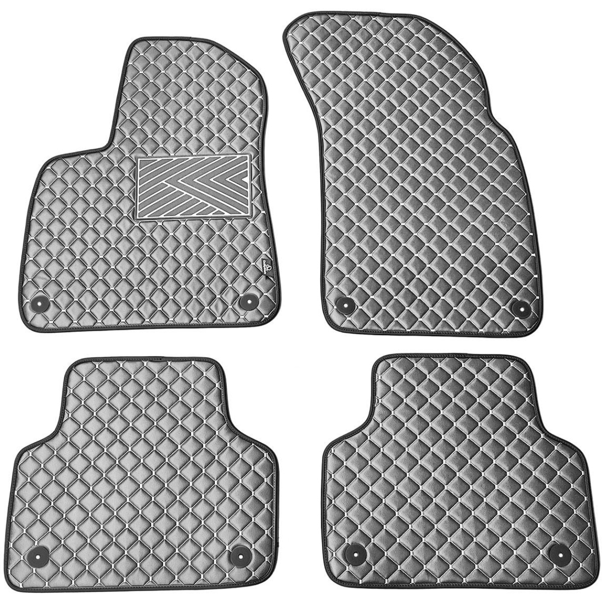 Eco leather mats QuiltyMats AUDI Q7 from 2015 (Grey / gray stitching)