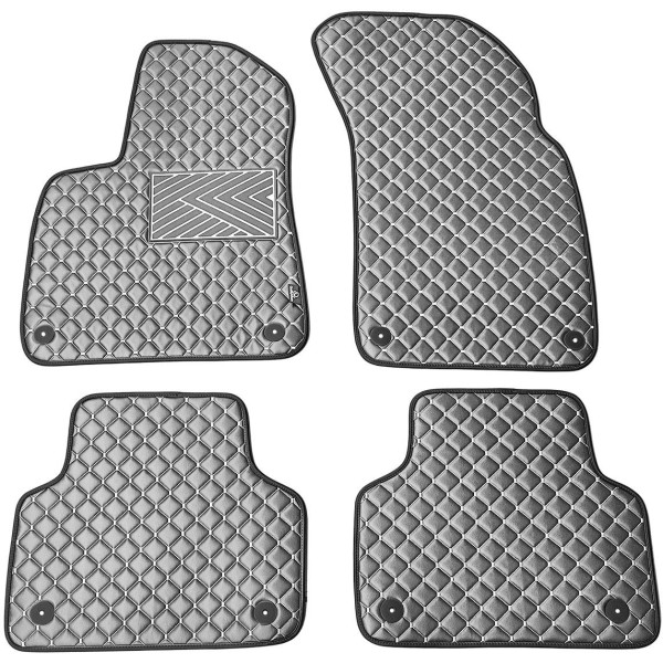 Eco leather mats QuiltyMats AUDI Q7 from 2015 (Grey / gray stitching)