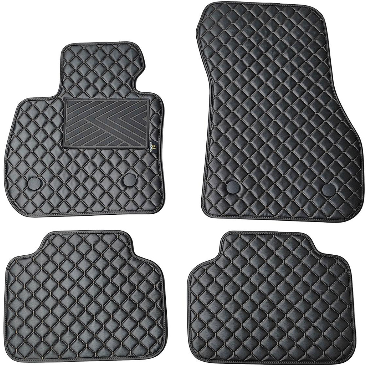 Eco leather mats QuiltyMats BMW 2 ser. 2014-2021 (F45) (Black / black stitching)