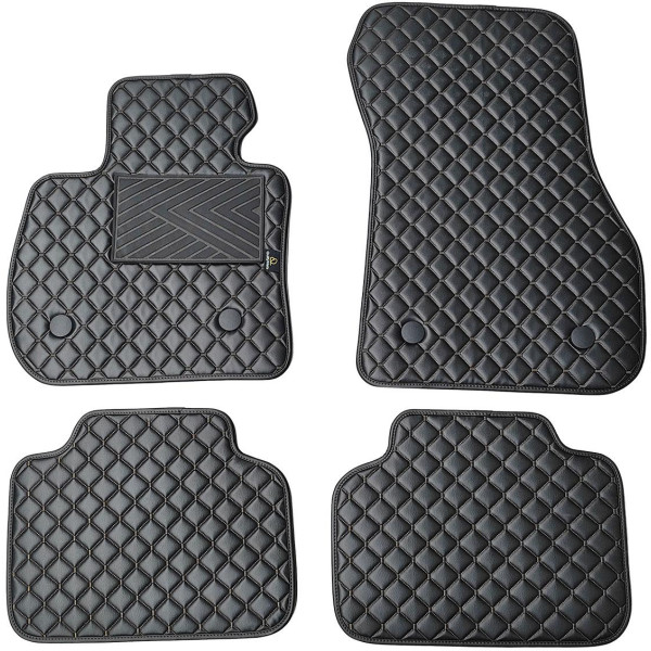 Eco leather mats QuiltyMats BMW 2 ser. 2014-2021 (F45) (Black / black stitching)