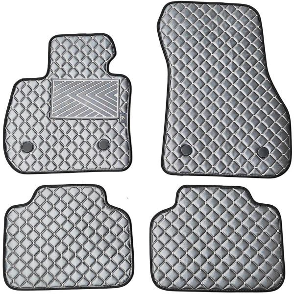Eco leather mats QuiltyMats BMW 2 ser. 2014-2021 (F45) (Grey / gray stitching)