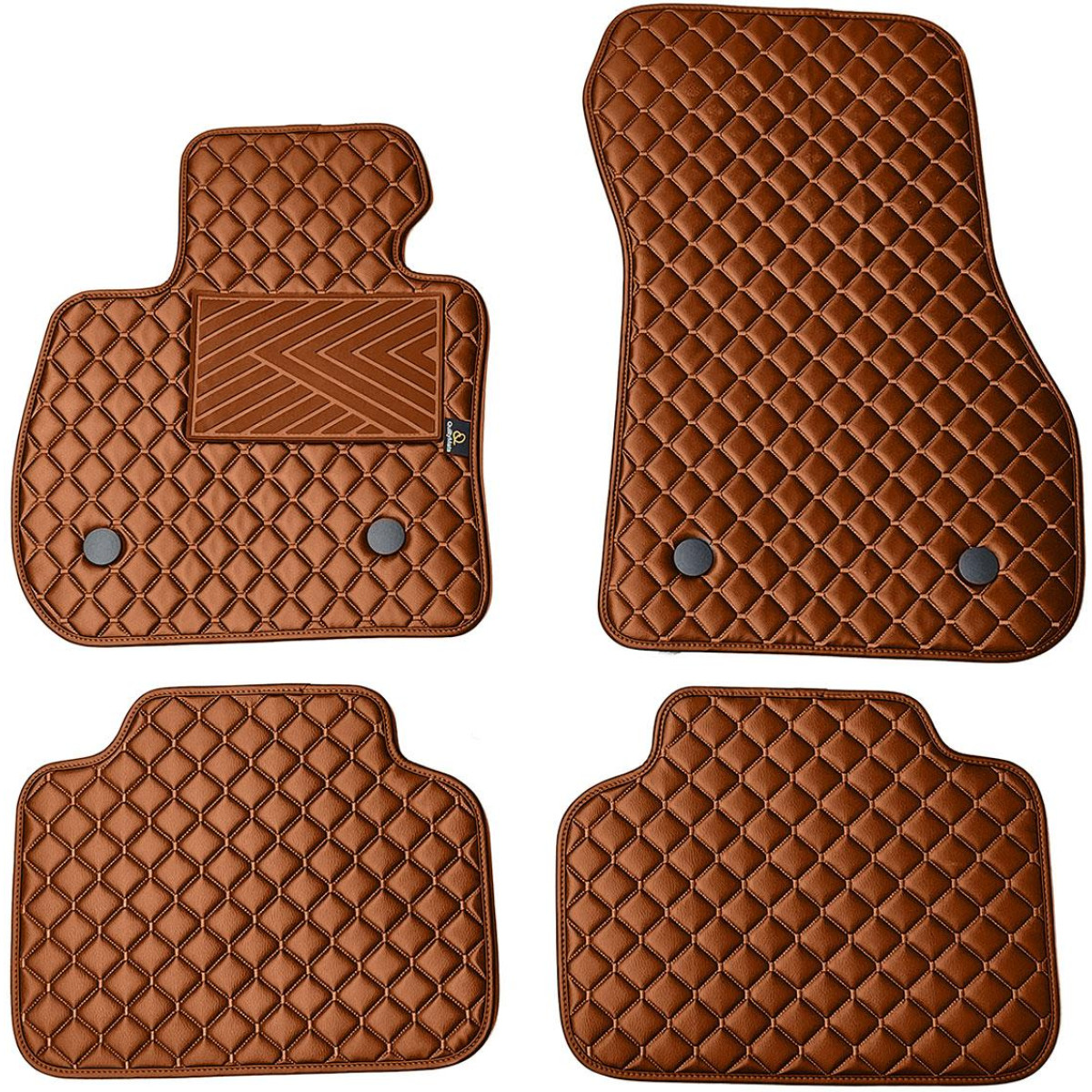 Eco leather mats QuiltyMats BMW 2 ser. 2014-2021 (F45) (Brown / brown stitching)