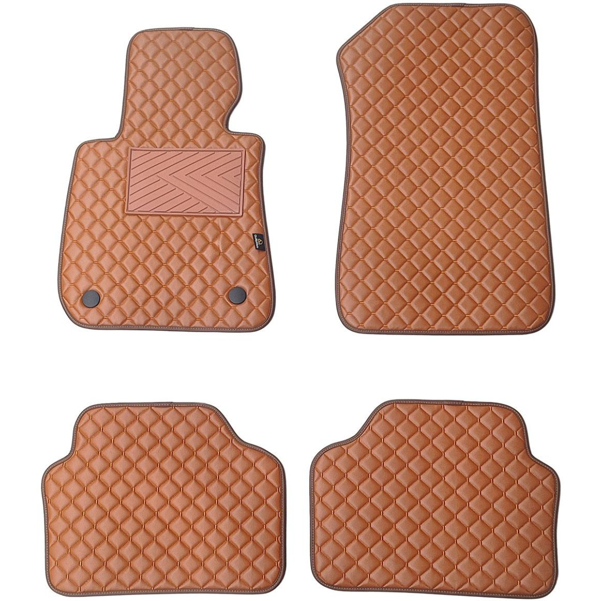 Eco leather mats QuiltyMats BMW 3 ser. 2005-2012 (E90/E91) (Brown / brown stitching)