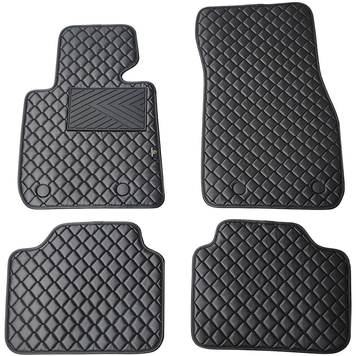 Eco leather mats QuiltyMats BMW 3 ser. from 2019 (G20/G21) (Black / black stitching)