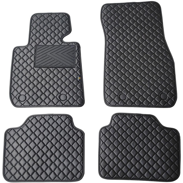 Eco leather mats QuiltyMats BMW 3 ser. from 2019 (G20/G21) (Black / black stitching)