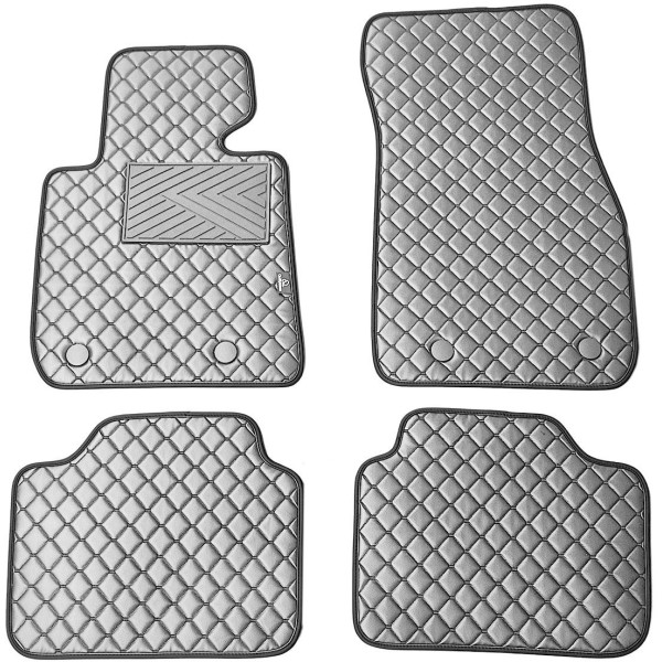 Eco leather mats QuiltyMats BMW 3 ser. from 2019 (G20/G21) (Grey / gray stitching)