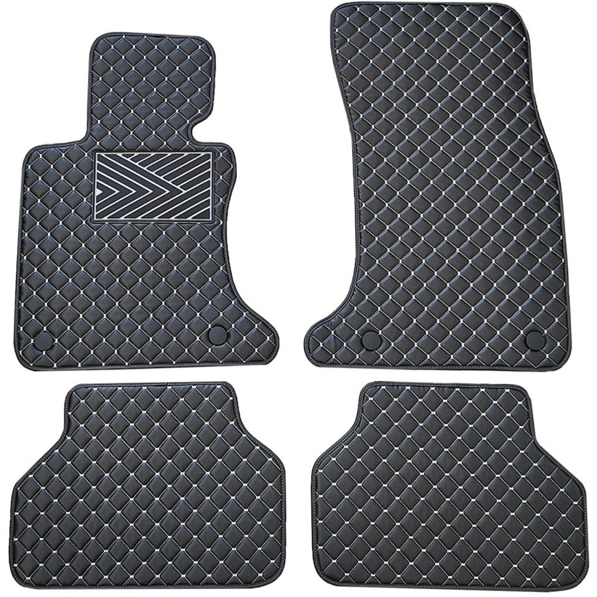 Eco leather mats QuiltyMats BMW 5 ser. 2004-2010 (E60/E61) (Black / gray stitching)