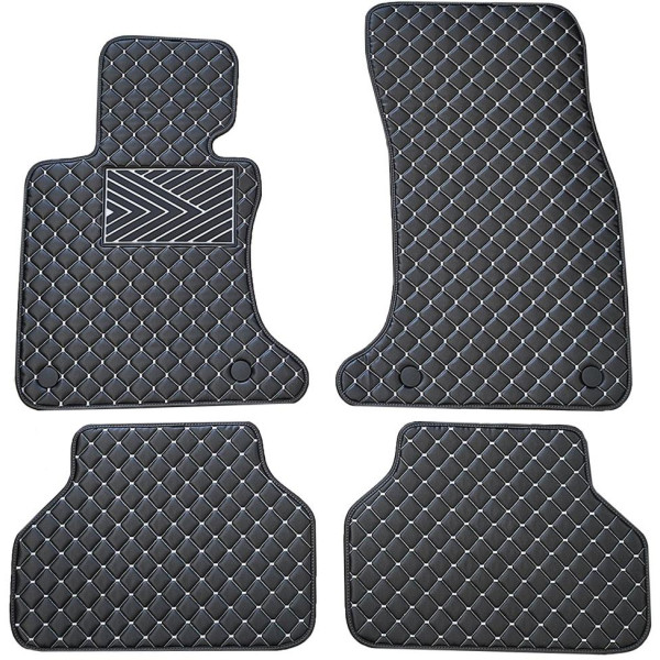 Eco leather mats QuiltyMats BMW 5 ser. 2004-2010 (E60/E61) (Black / gray stitching)