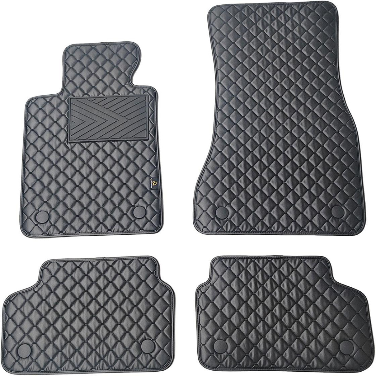 Eco leather mats QuiltyMats BMW 5 ser. 2016-2023 (G30/G31) (Black / black stitching)
