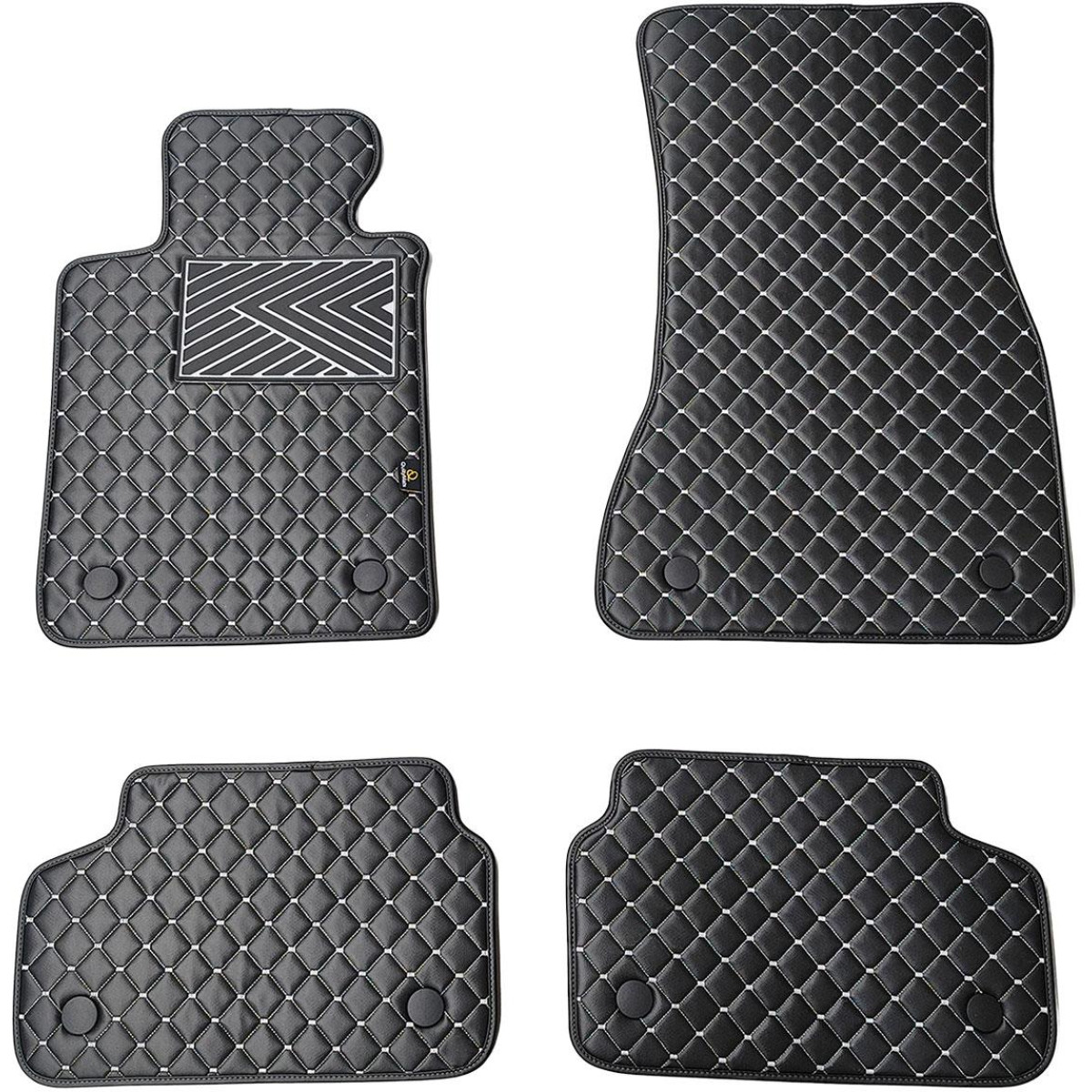 Eco leather mats QuiltyMats BMW 5 ser. 2016-2023 (G30/G31) (Black / gray stitching)