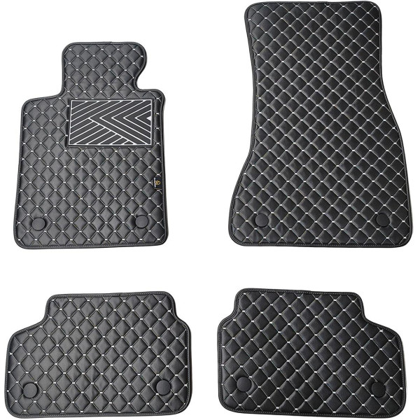 Eco leather mats QuiltyMats BMW 5 ser. 2016-2023 (G30/G31) (Black / gray stitching)