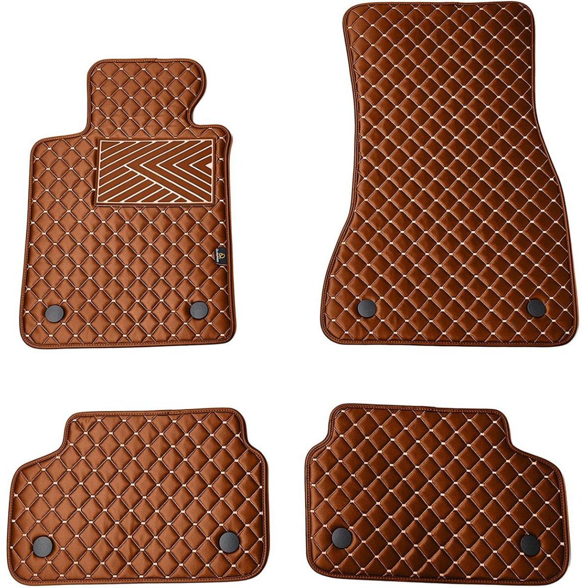 Eco leather mats QuiltyMats BMW 5 ser. 2016-2023 (G30/G31) (Brown / brown stitching)