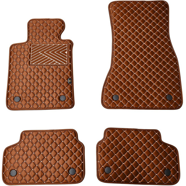 Eco leather mats QuiltyMats BMW 5 ser. 2016-2023 (G30/G31) (Brown / brown stitching)