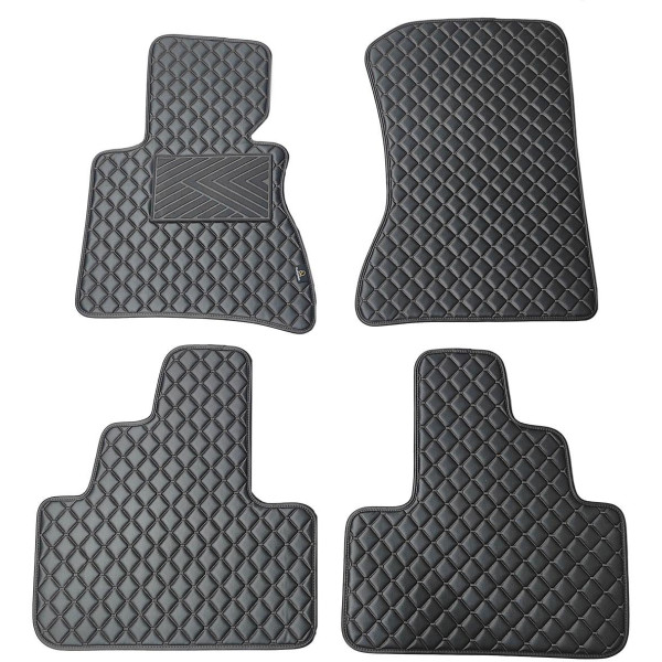 Eco leather mats QuiltyMats BMW X3 2003-2010 (E83) (Black / black stitching)