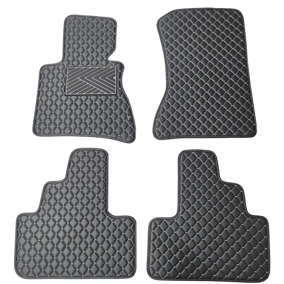 Eco leather mats QuiltyMats BMW X3 2003-2010 (E83) (Black / gray stitching)