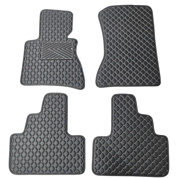 Eco leather mats QuiltyMats BMW X3 2003-2010 (E83) (Black / gray stitching)