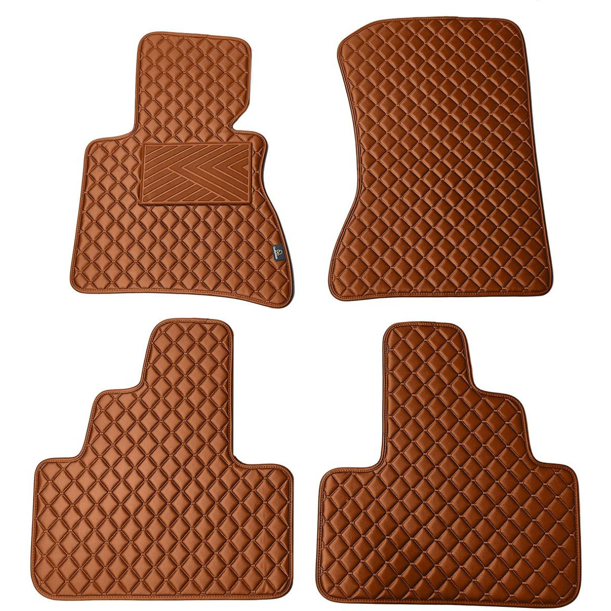 Eco leather mats QuiltyMats BMW X3 2003-2010 (E83) (Brown / brown stitching)