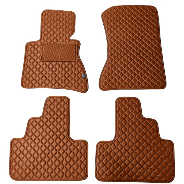 Eco leather mats QuiltyMats BMW X3 2003-2010 (E83) (Brown / brown stitching)
