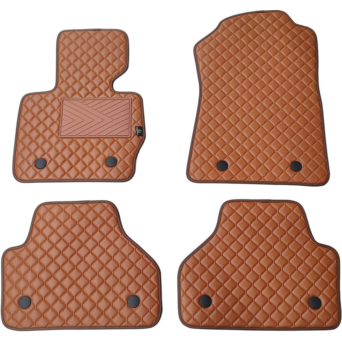 Eco leather mats QuiltyMats BMW X4 2014-2018 (F26) (Brown / brown stitching)