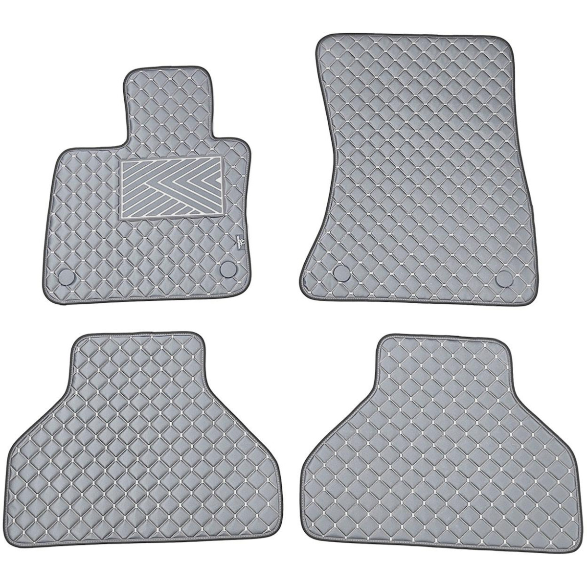 Eco leather mats QuiltyMats BMW X5 2007-2013 (E70) (Grey / gray stitching)