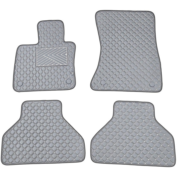 Eco leather mats QuiltyMats BMW X5 2007-2013 (E70) (Grey / gray stitching)
