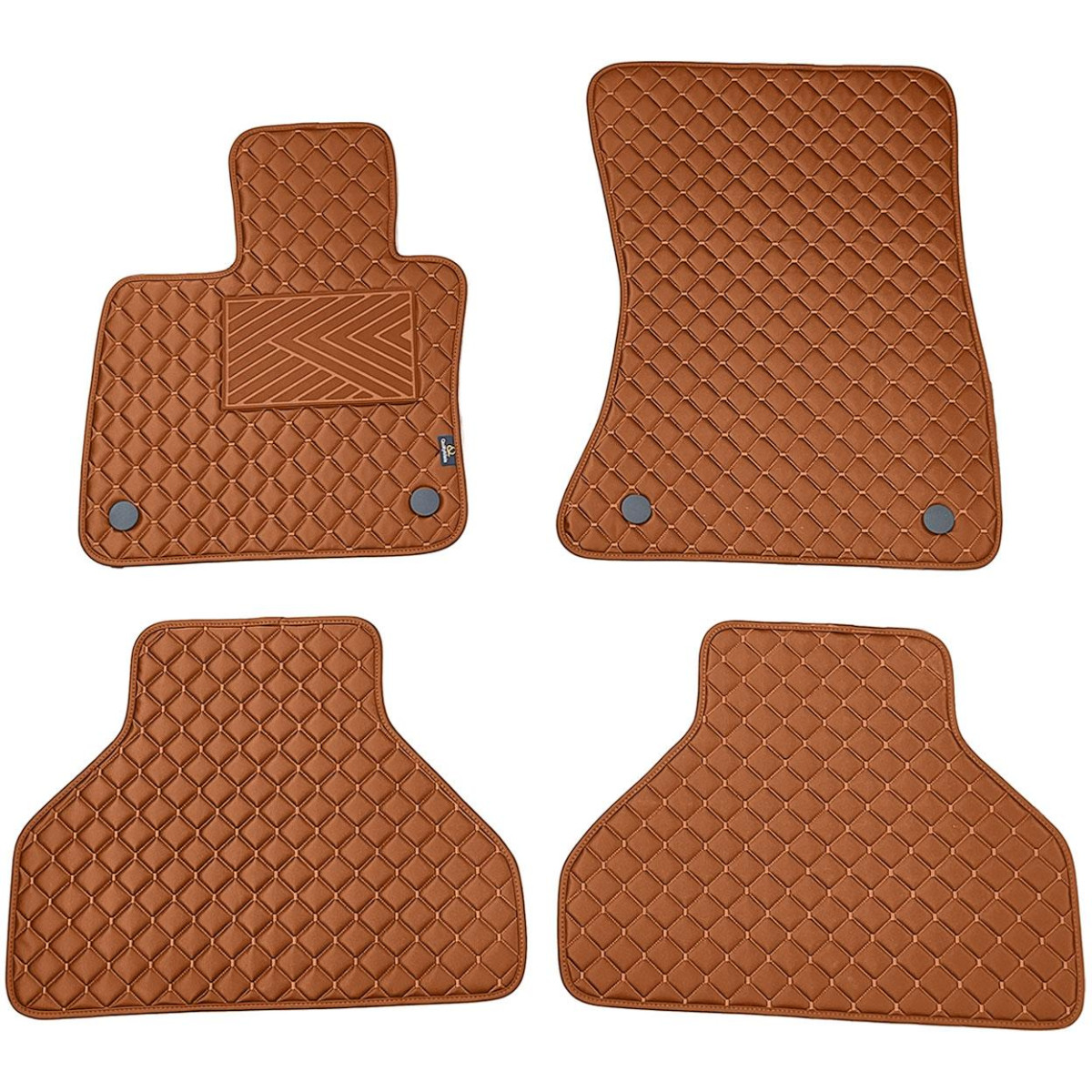 Eco leather mats QuiltyMats BMW X5 2007-2013 (E70) (Brown / brown stitching)