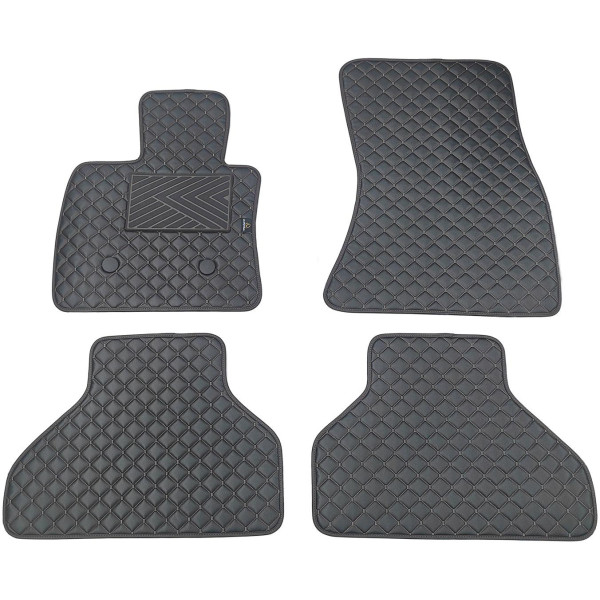 Eco leather mats QuiltyMats BMW X5 2013-2018 (F15) (Black / black stitching)