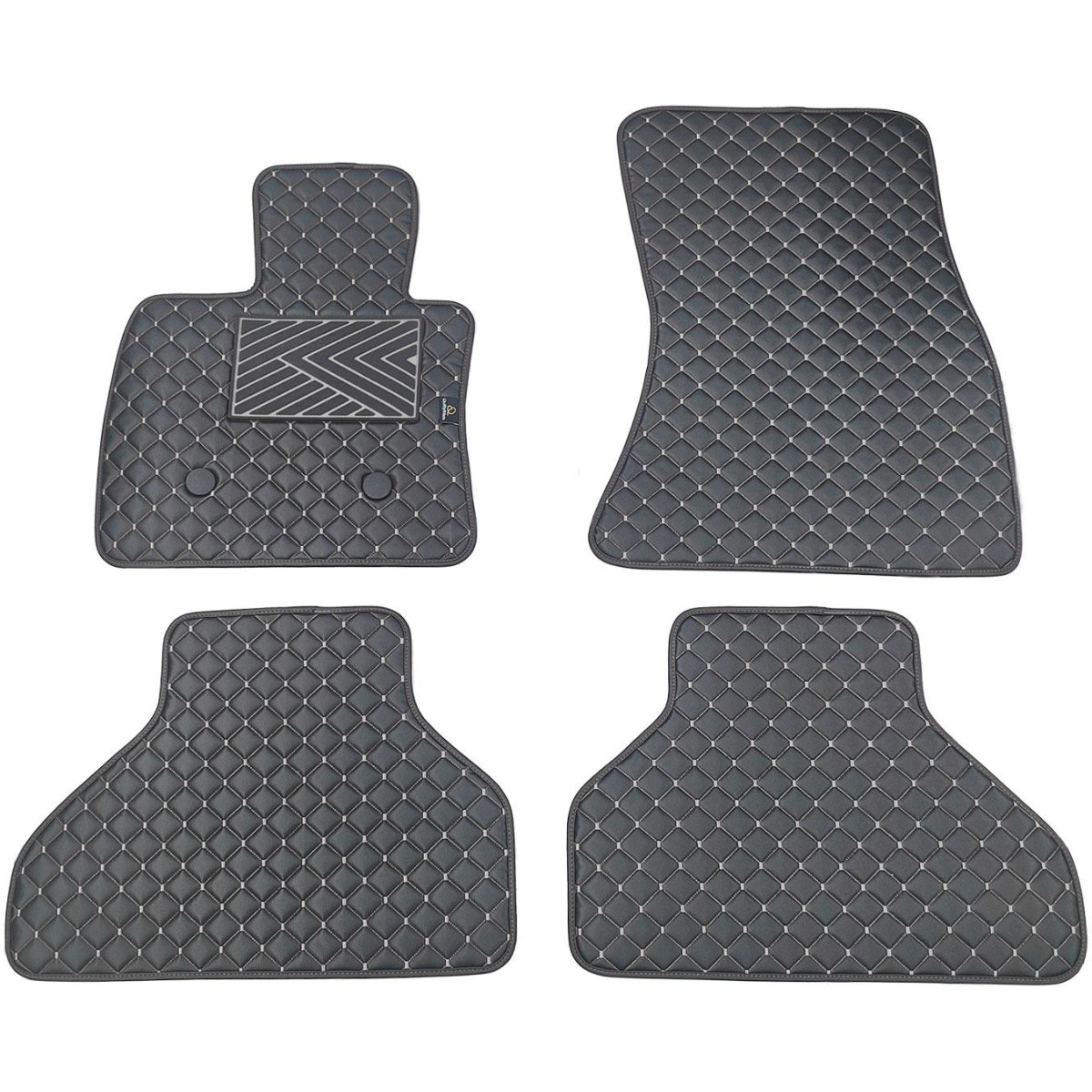 Eco leather mats QuiltyMats BMW X5 2013-2018 (F15) (Black / gray stitching)