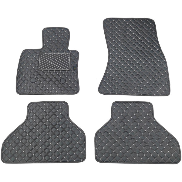 Eco leather mats QuiltyMats BMW X5 2013-2018 (F15) (Black / gray stitching)