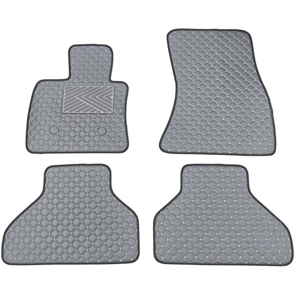Eco leather mats QuiltyMats BMW X5 2013-2018 (F15) (Grey / gray stitching)