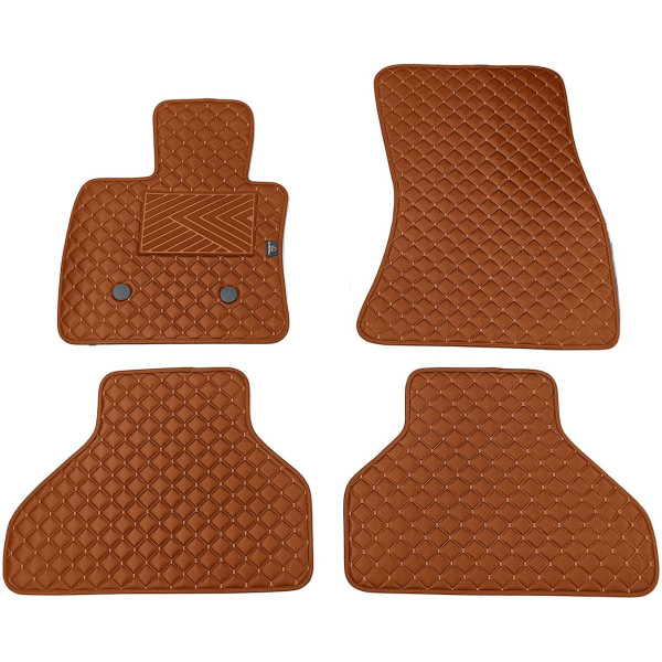 Eco leather mats QuiltyMats BMW X5 2013-2018 (F15) (Brown / brown stitching)